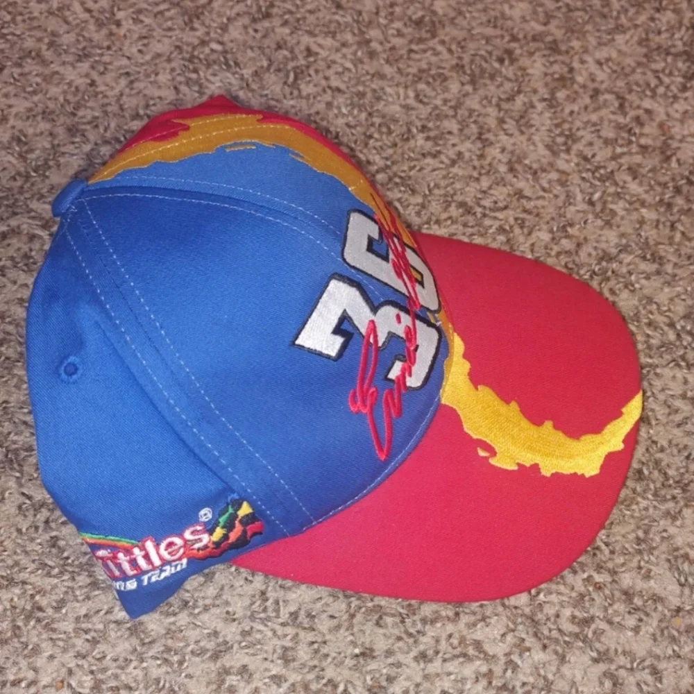 Vintage 90's NASCAR Ernie Irvan #36 Skittles Snapback Paint Brush Hat Cap - Picture 5 of 11